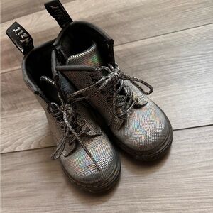 Kids Holographic Lace-Up Boots